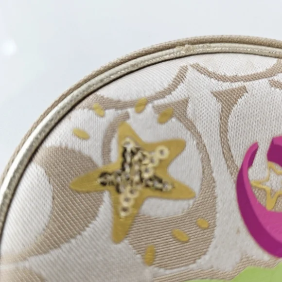 Coach Round Wristlet Key Holder Coin‎ Pouch Bag Charm